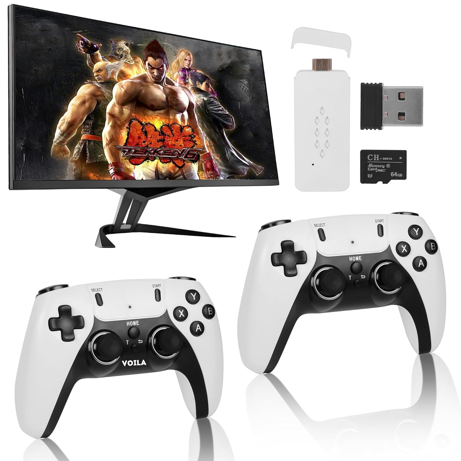 VOILA M22 V2.5 Retro Gaming Console, Wireless Controller, 30,000+ Games, 1080P HD, 64GB Storage, TV Stick for All Ages. CE, ROHS and BIS Certified, Original Unit.