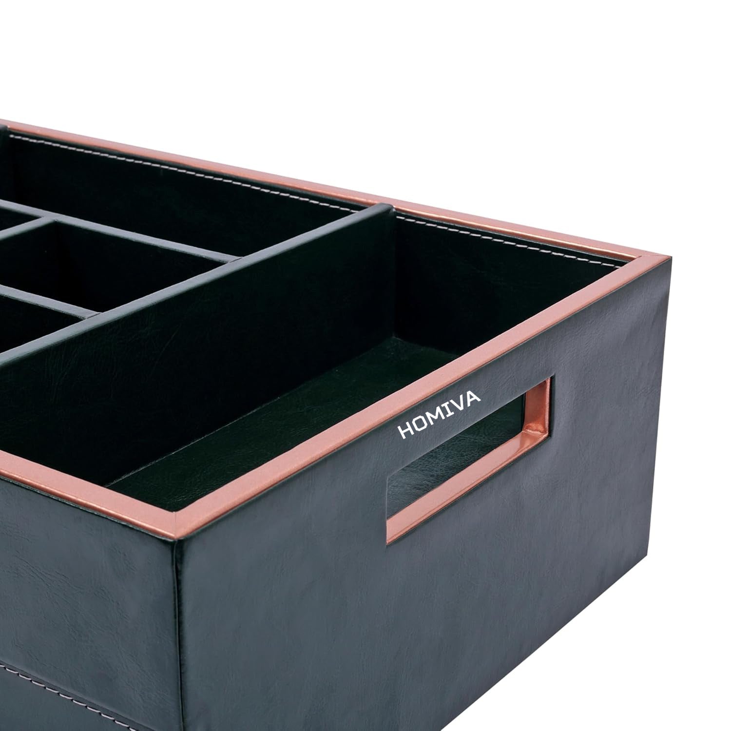 HOMIVA Elegant Leatherette Table Organizer – Multi-Compartment Desk Storage for Office, Home & Workspace – Clutter-Free Solution