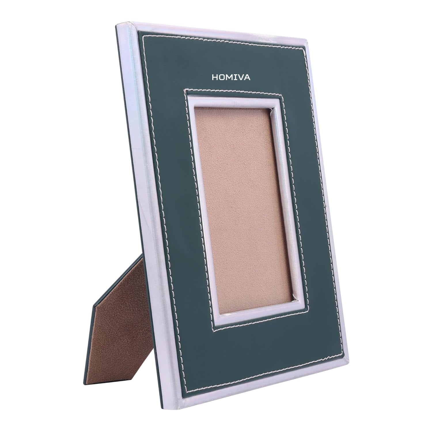 HOMIVA Premium Leatherette Photo Frame, Elegant Decorative Picture Frame – Grey