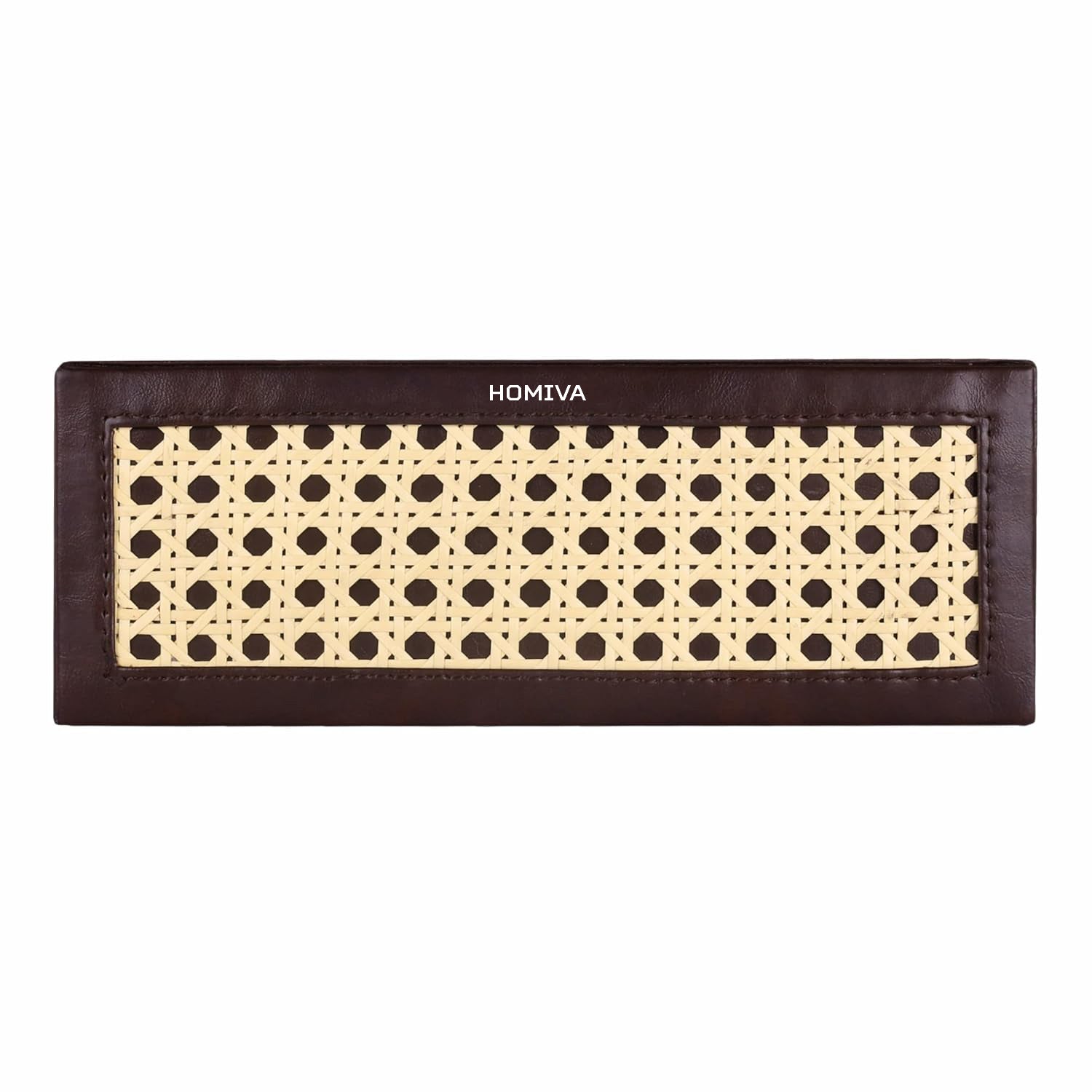 HOMIVA Stylish Leatherette Dual Compartments for Organizing Pens, Pencils and Stationery - Brown
