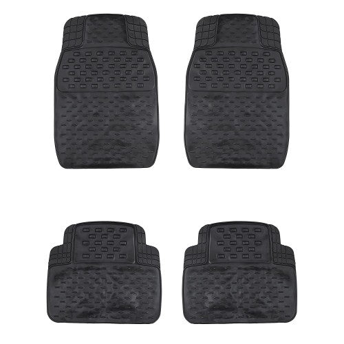 VOILA Set of 4 Soft Premium Rubber Non Slippery Floor Car Foot Mat Accessories, Universal, perfect to all cars
