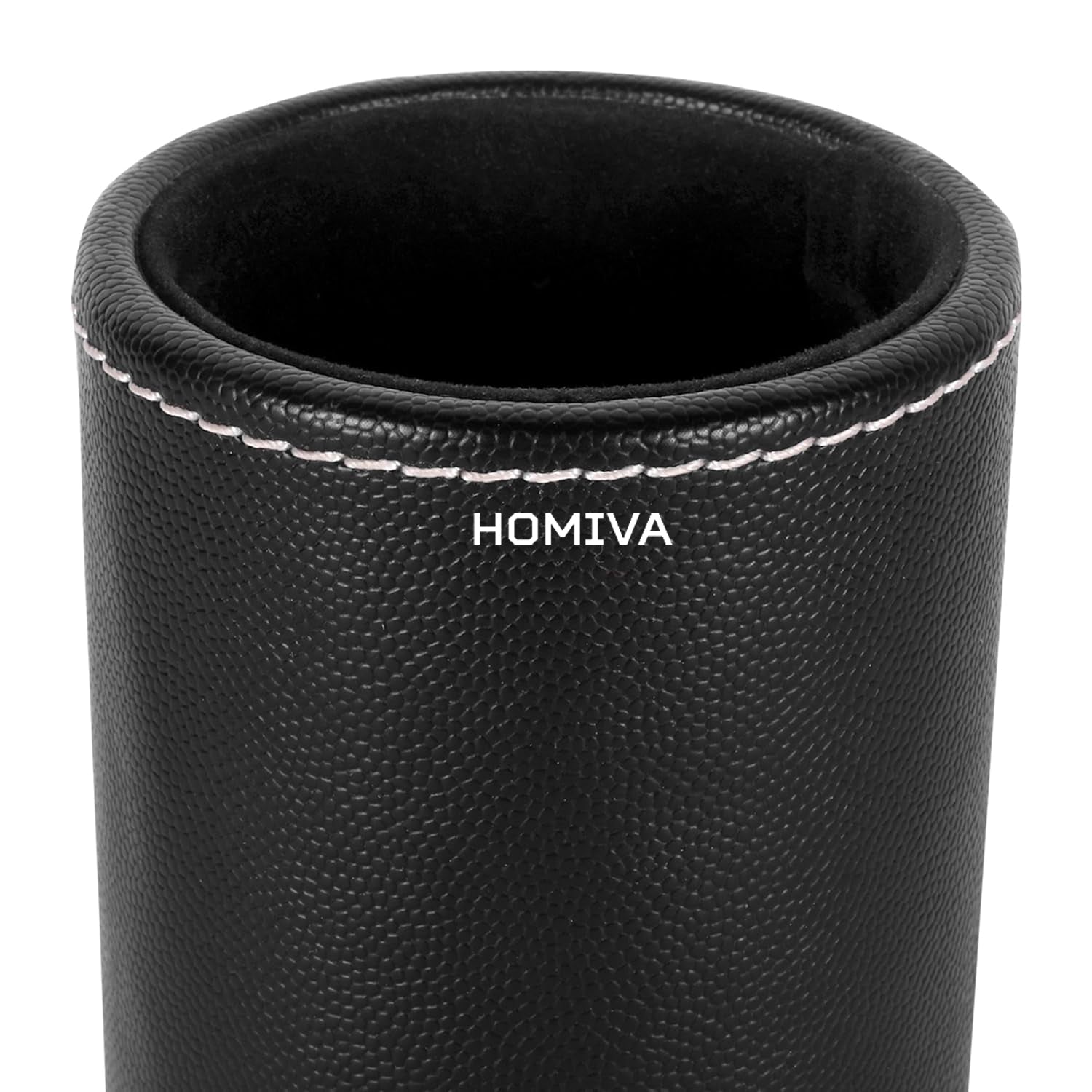 HOMIVA Black Leatherette Pen Holder – Stylish & Functional Desk Organizer for Pens, Pencils & Office Supplies – Ideal for Home, Office & Study