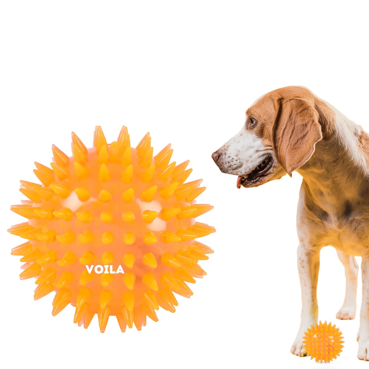 ZUFFIE Spiky Dog Toy Interactive, Durable Rubber Ball for Dogs, Safe, Chew-Resistant Toy, Perfect for Teething, Fetch, & Playtime