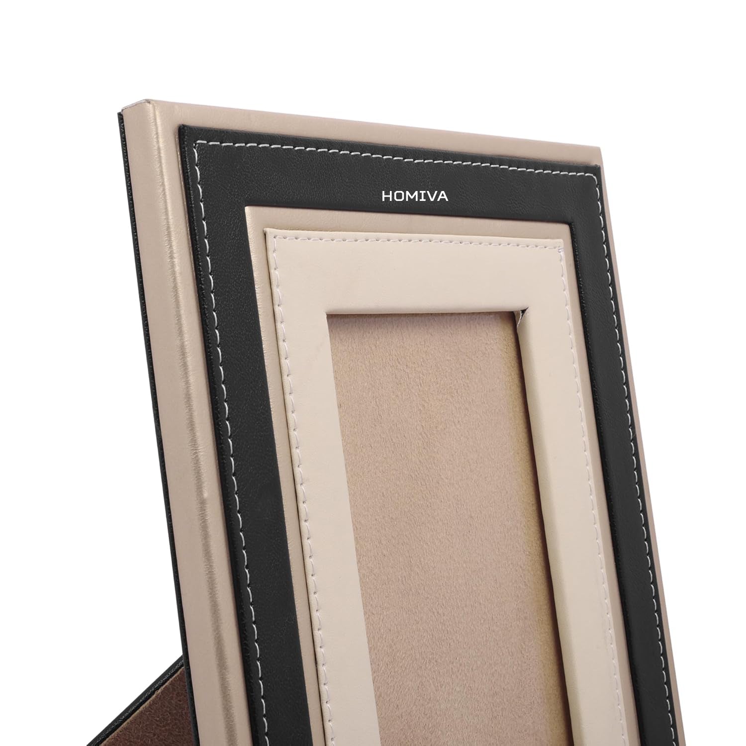 HOMIVA Leatherette Photo Frame – Elegant Decorative Picture Frame - Brown