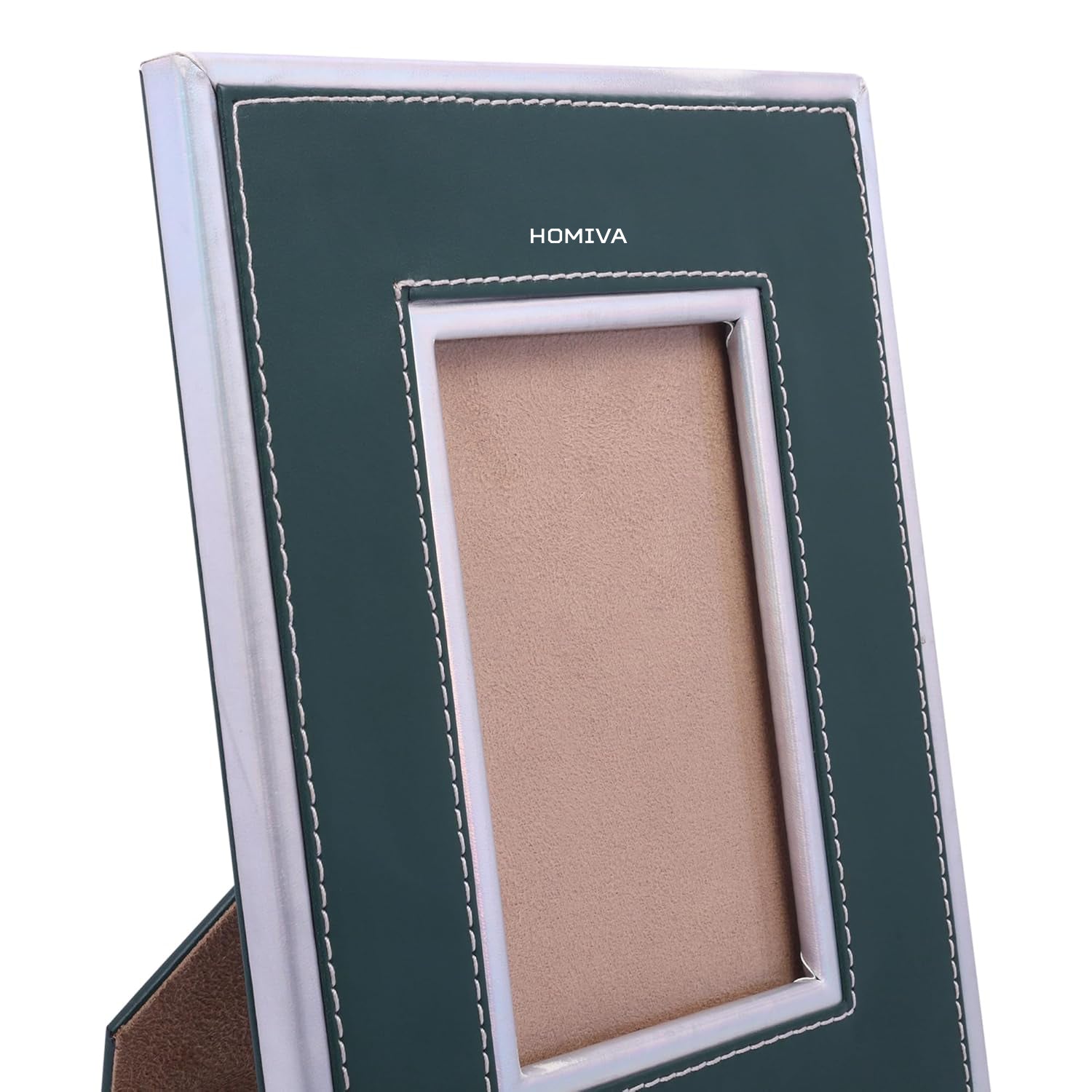 HOMIVA Premium Leatherette Photo Frame, Elegant Decorative Picture Frame – Grey