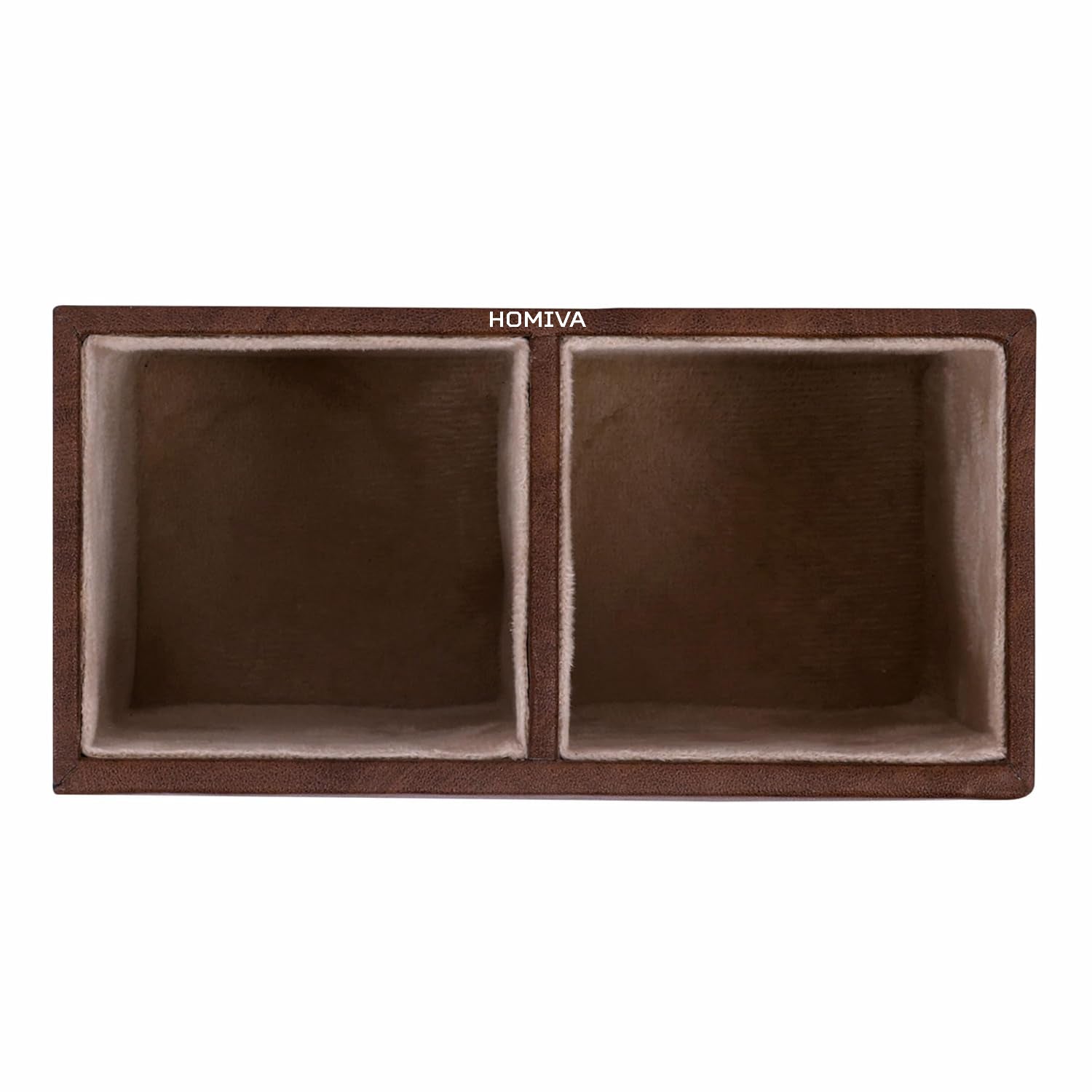 HOMIVA Stylish Leatherette Dual Compartments for Organizing Pens, Pencils and Stationery - Brown