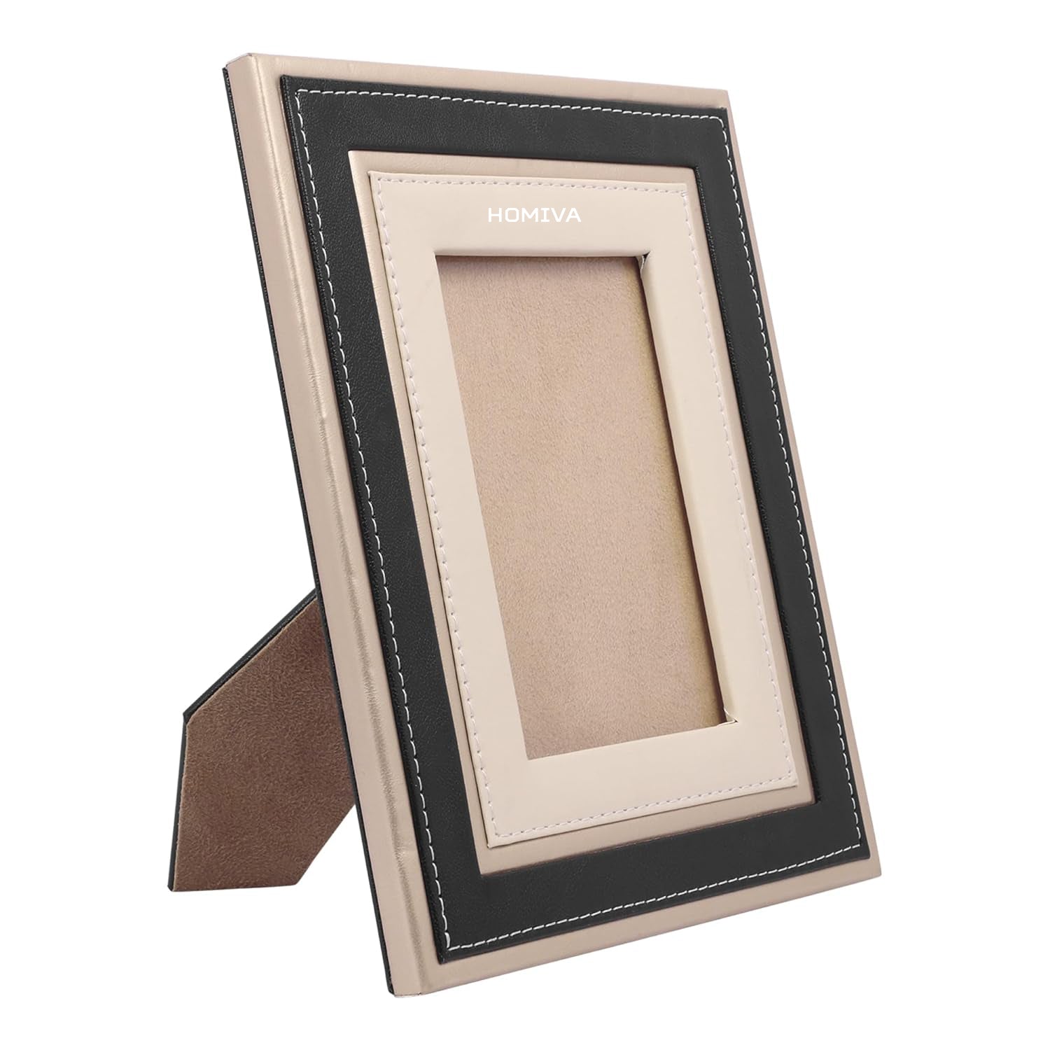 HOMIVA Leatherette Photo Frame – Elegant Decorative Picture Frame - Brown