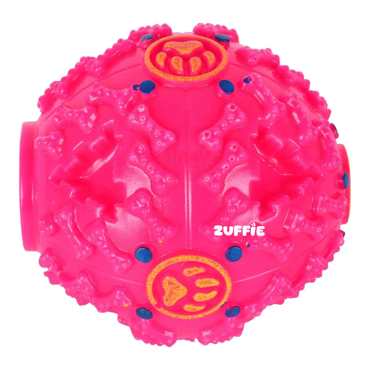 ZUFFIE Plastic Dog Toy Ball, Bouncy Fetch Ball for Small, Medium & Large Dogs, Fun Play & Teething Toy - Pink
