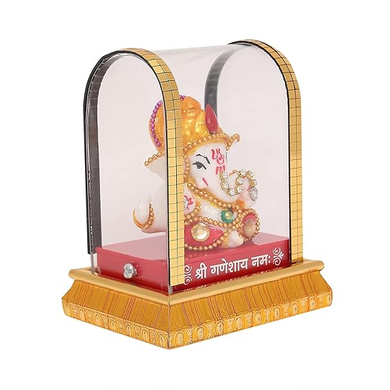 VOILA Ganesh Idol in Plastic Fiber – Perfect for Home, Pooja Room & Car Dashboard