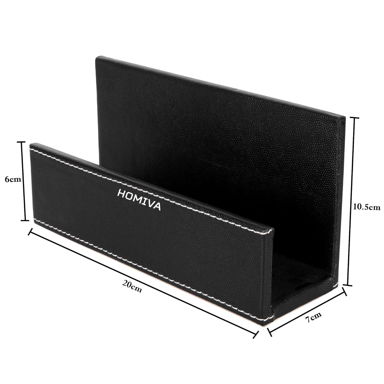 HOMIVA Black Leatherette Mobile & Calculator Holder – Multipurpose Desk Organizer for Office & Home – Stylish Storage Case