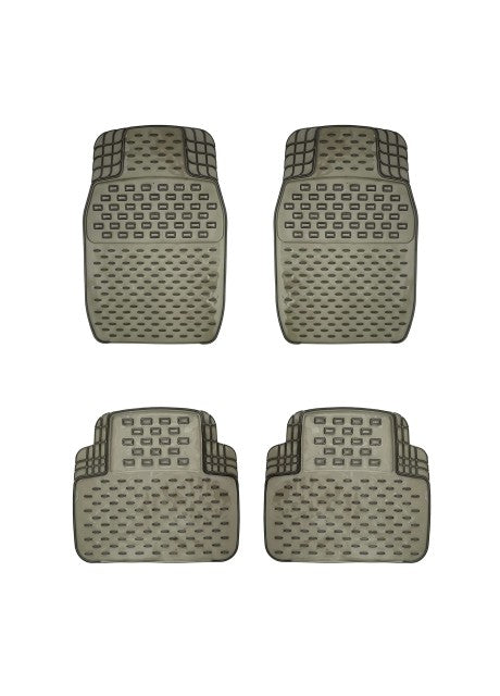VOILA Set of 4 Soft Premium Rubber Non Slippery Floor Car Foot Mat Accessories, Universal, perfect to all cars
