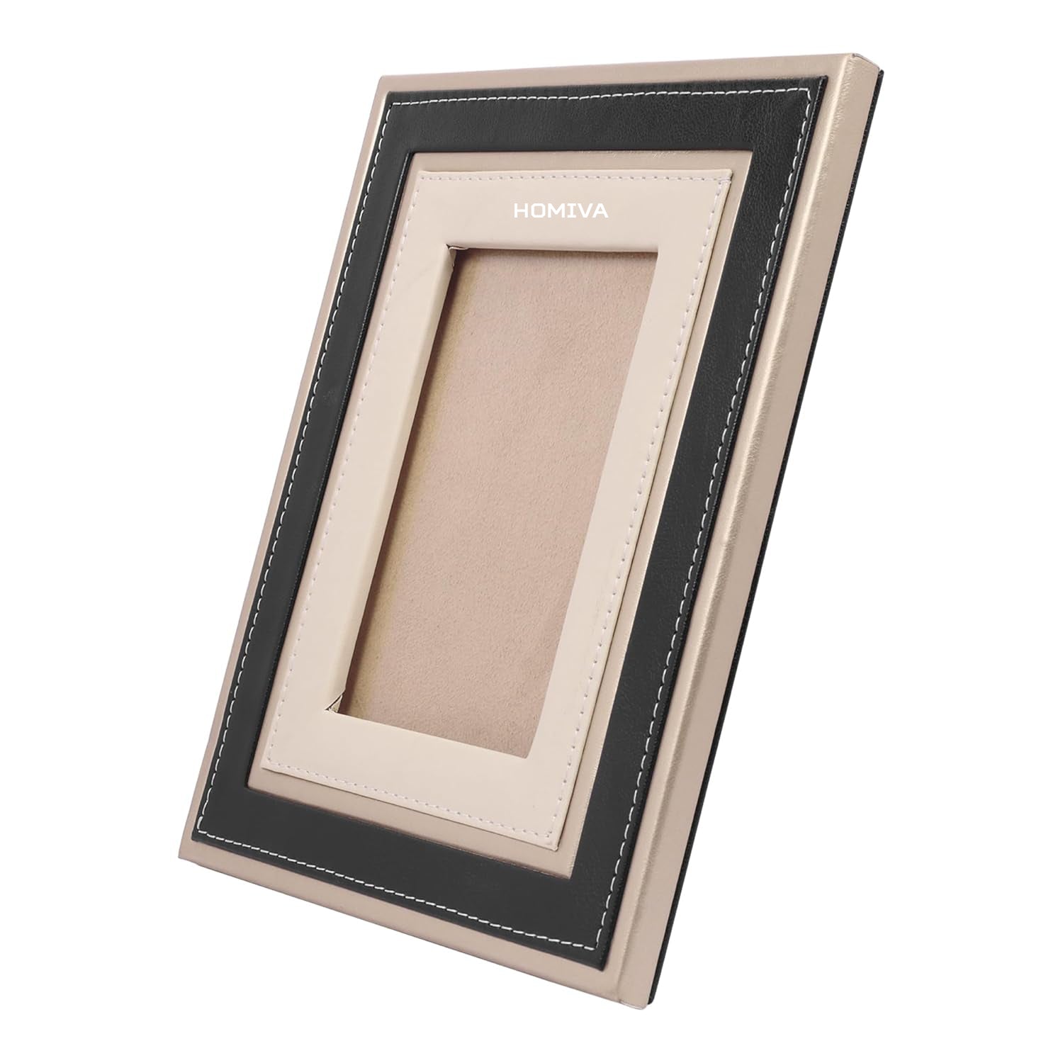 HOMIVA Leatherette Photo Frame – Elegant Decorative Picture Frame - Brown