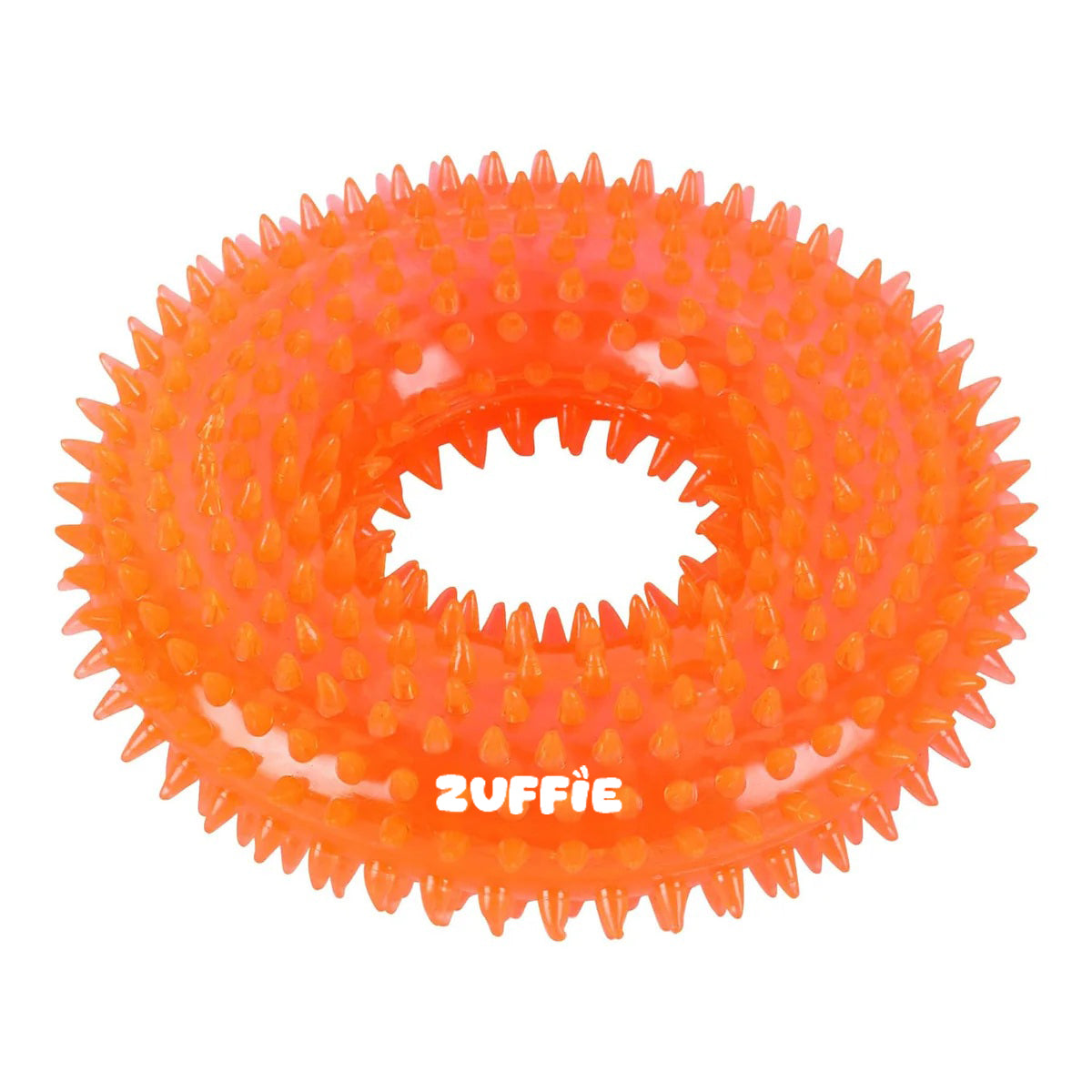 ZUFFIE Dog Spiky Ring Toy, Durable Chew Toy for Dogs, Soft & Safe Rubber Design, Fun Fetch Toy for Small, Medium & Large Breeds