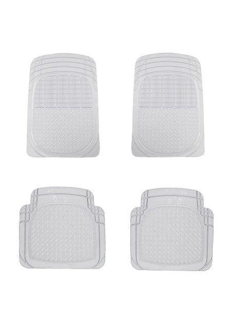 VOILA Set of 4 Soft Premium Rubber Non Slippery Floor Car Foot Mat Accessories, Universal, perfect to all cars