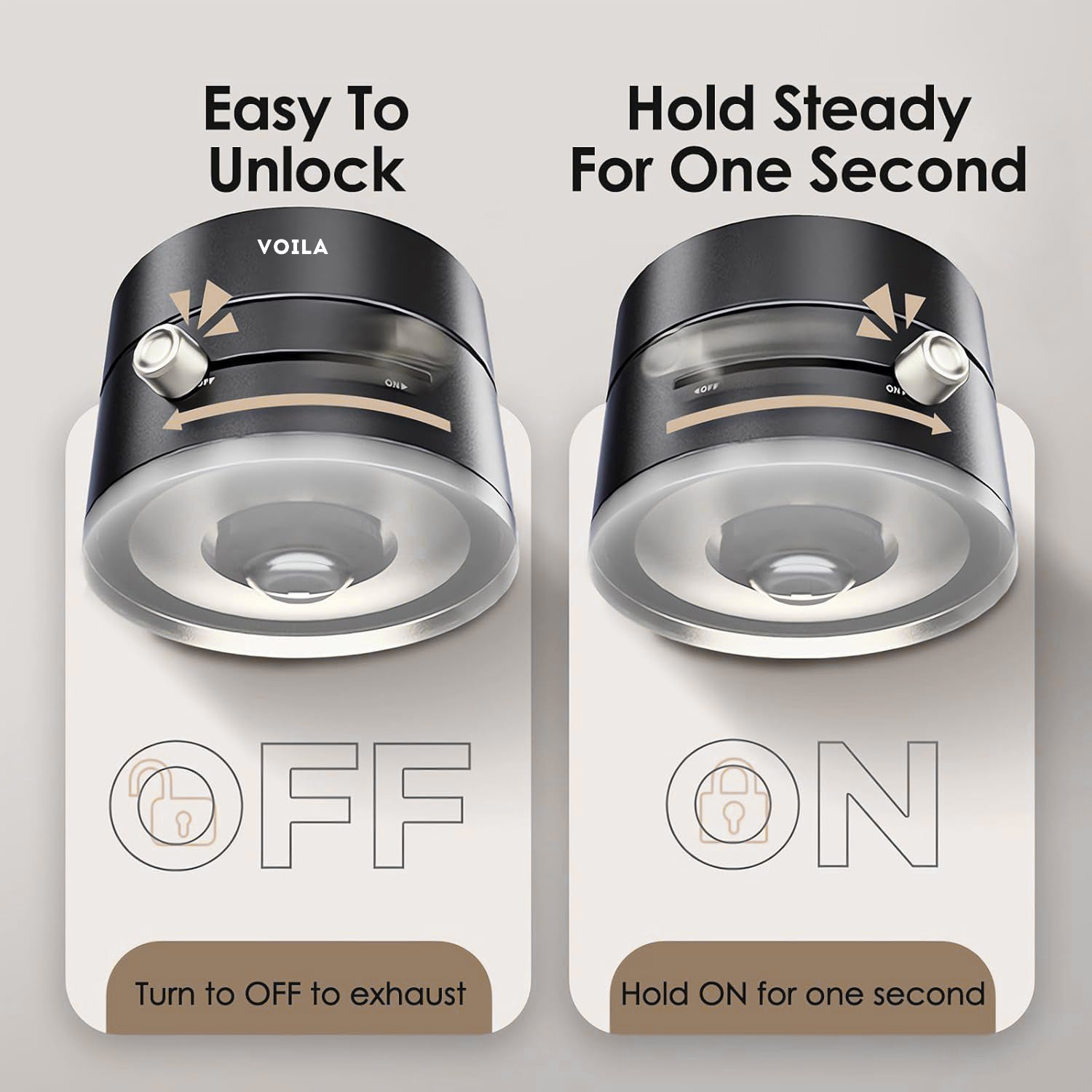 VOILA Magnetic Car Phone Holder with Strong Vacuum Suction, 360° Rotating Dashboard Mount, Shockproof Folding Double-Sided Stand for Car, Office, Gym & Table – Black