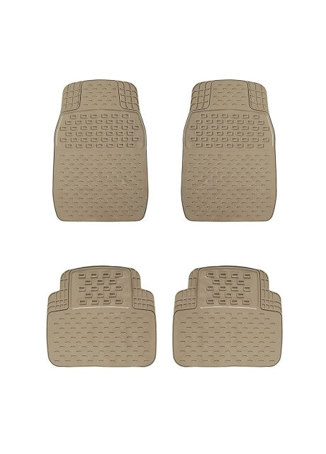 VOILA Set of 4 Soft Premium Rubber Non Slippery Floor Car Foot Mat Accessories, Universal, perfect to all cars