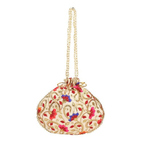 VOILA Stylish Embroidery Potli Bag for Women Party Weeding and Gifting Potli Bags
