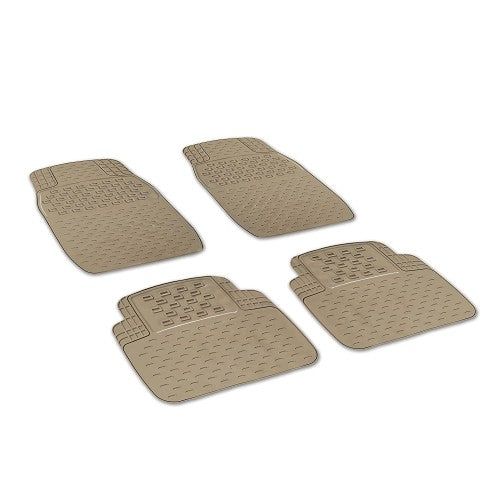 VOILA Set of 4 Soft Premium Rubber Non Slippery Floor Car Foot Mat Accessories, Universal, perfect to all cars