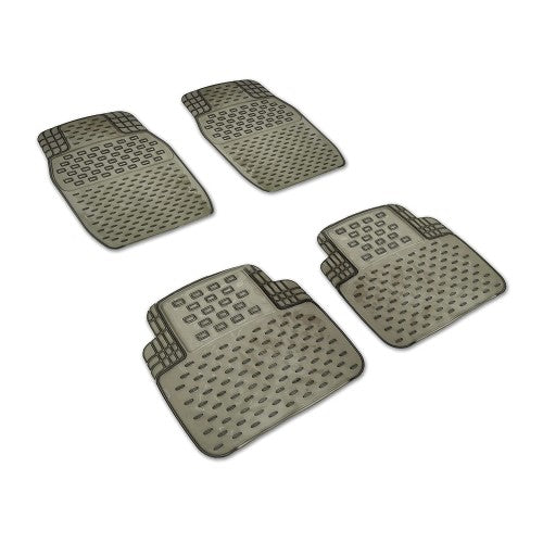 VOILA Set of 4 Soft Premium Rubber Non Slippery Floor Car Foot Mat Accessories, Universal, perfect to all cars