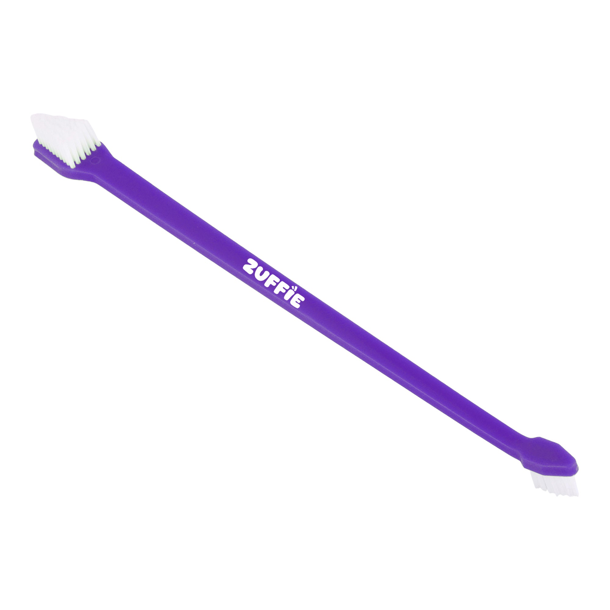 ZUFFIE Dual-Ended Tooth Brush for Dogs with Premium Hard Bristles - Blue