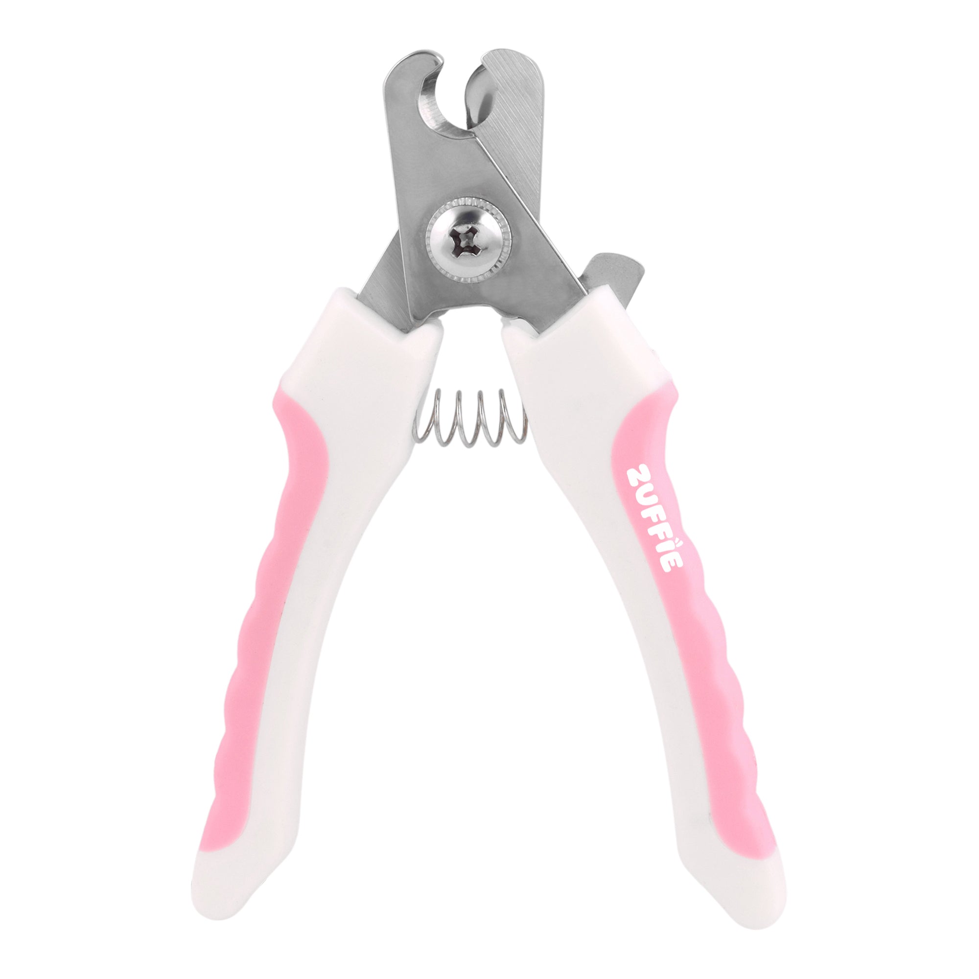 ZUFFIE Pet Nail Clipper & File for Dogs & Cats – Safe, Easy Grooming Tool Set - Pink and White