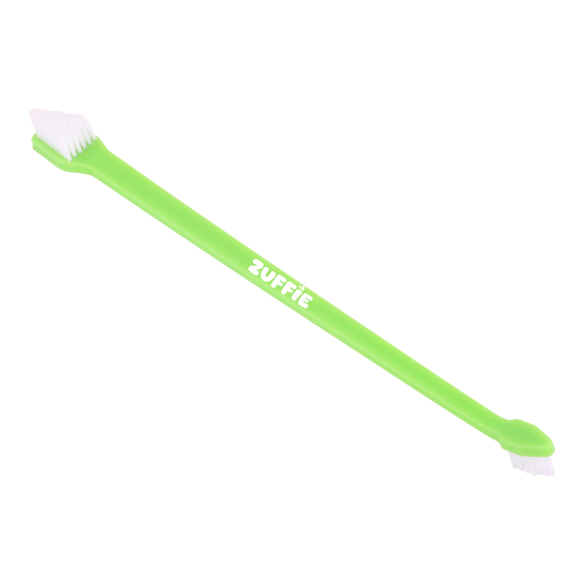 ZUFFIE Dual-Ended Tooth Brush for Dogs with Premium Hard Bristles - Green