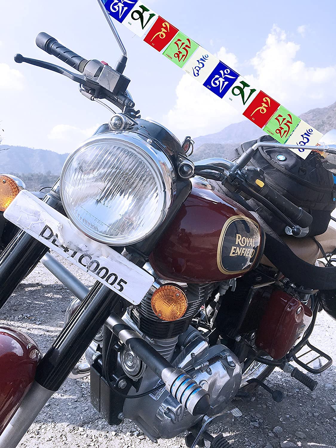 VOILA Indian Cross Design Flags with Polyester Tibetan Flag for Car Dashboard Decoration