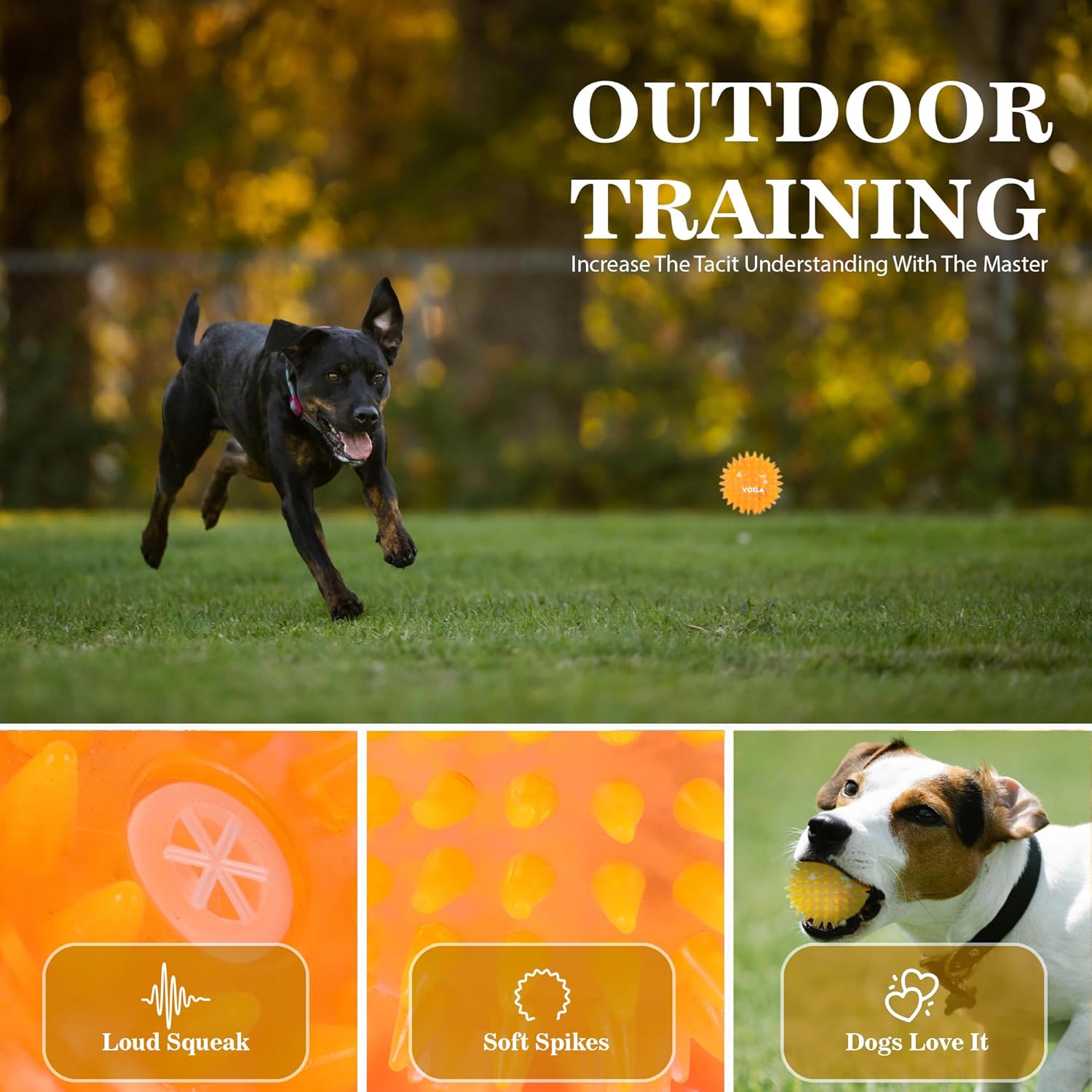 ZUFFIE Spiky Dog Toy Interactive, Durable Rubber Ball for Dogs, Safe, Chew-Resistant Toy, Perfect for Teething, Fetch, & Playtime