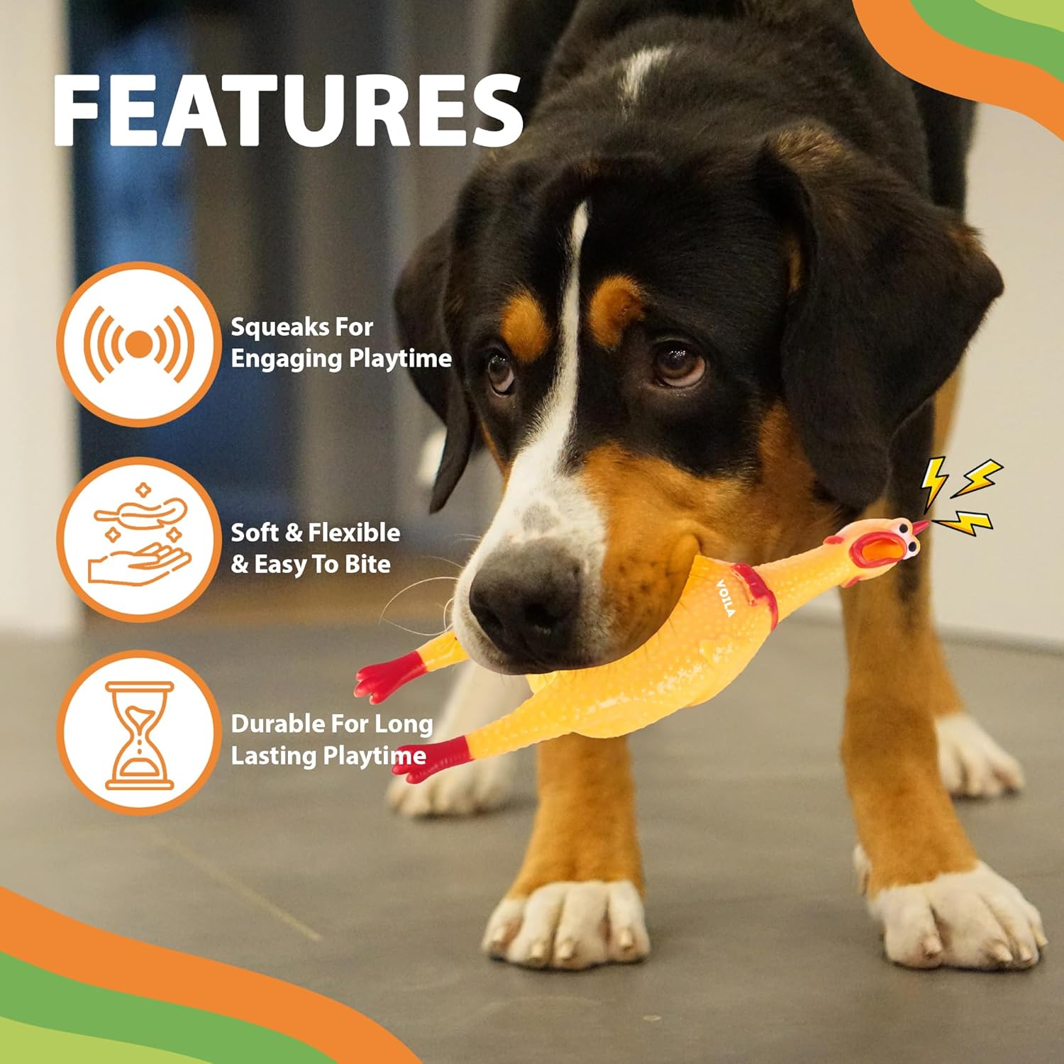 ZUFFIE Pet Toy Cock for Dogs – Interactive Chew Toy for Small, Medium & Large Dogs, Durable, Non-Toxic Rubber Dog Toy, Safe & Long-Lasting