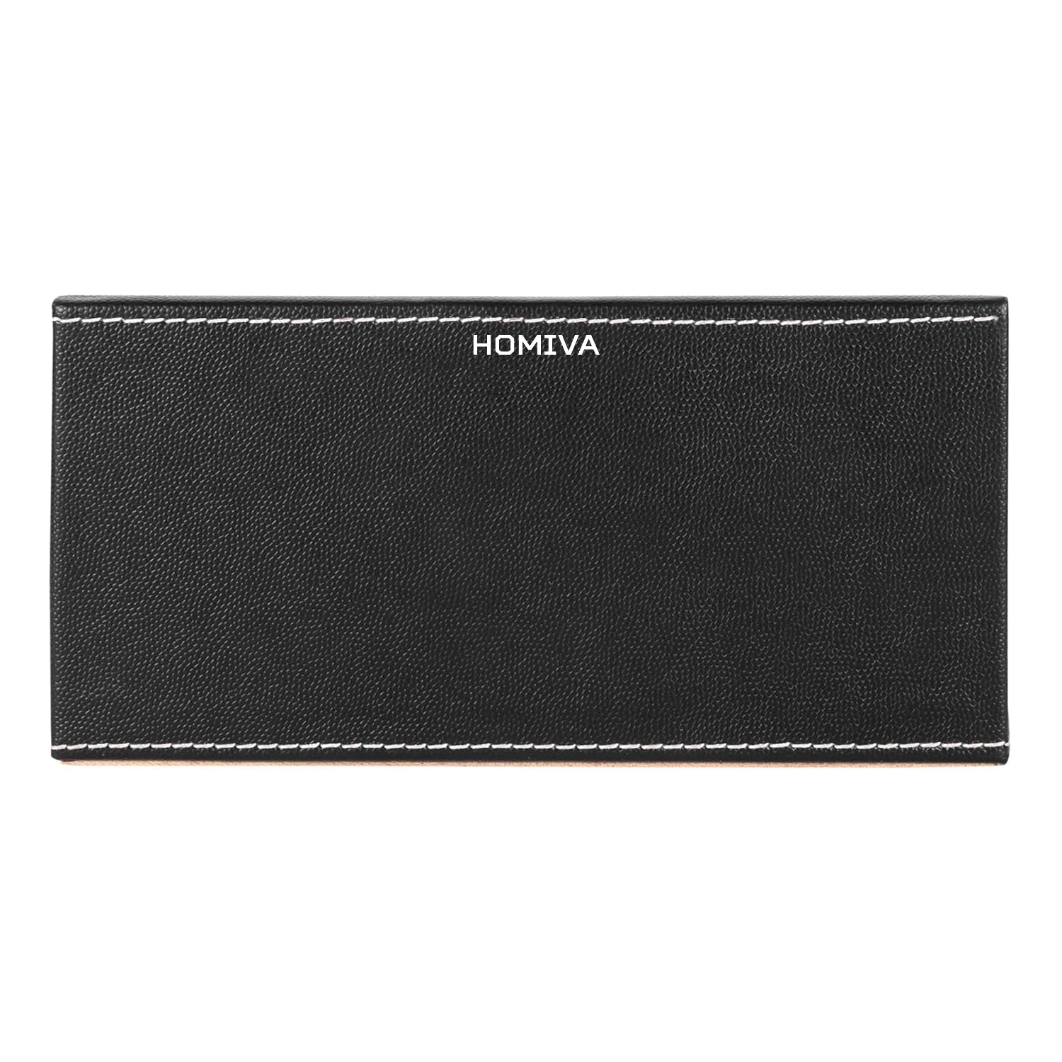 HOMIVA Black Leatherette Mobile & Calculator Holder – Multipurpose Desk Organizer for Office & Home – Stylish Storage Case