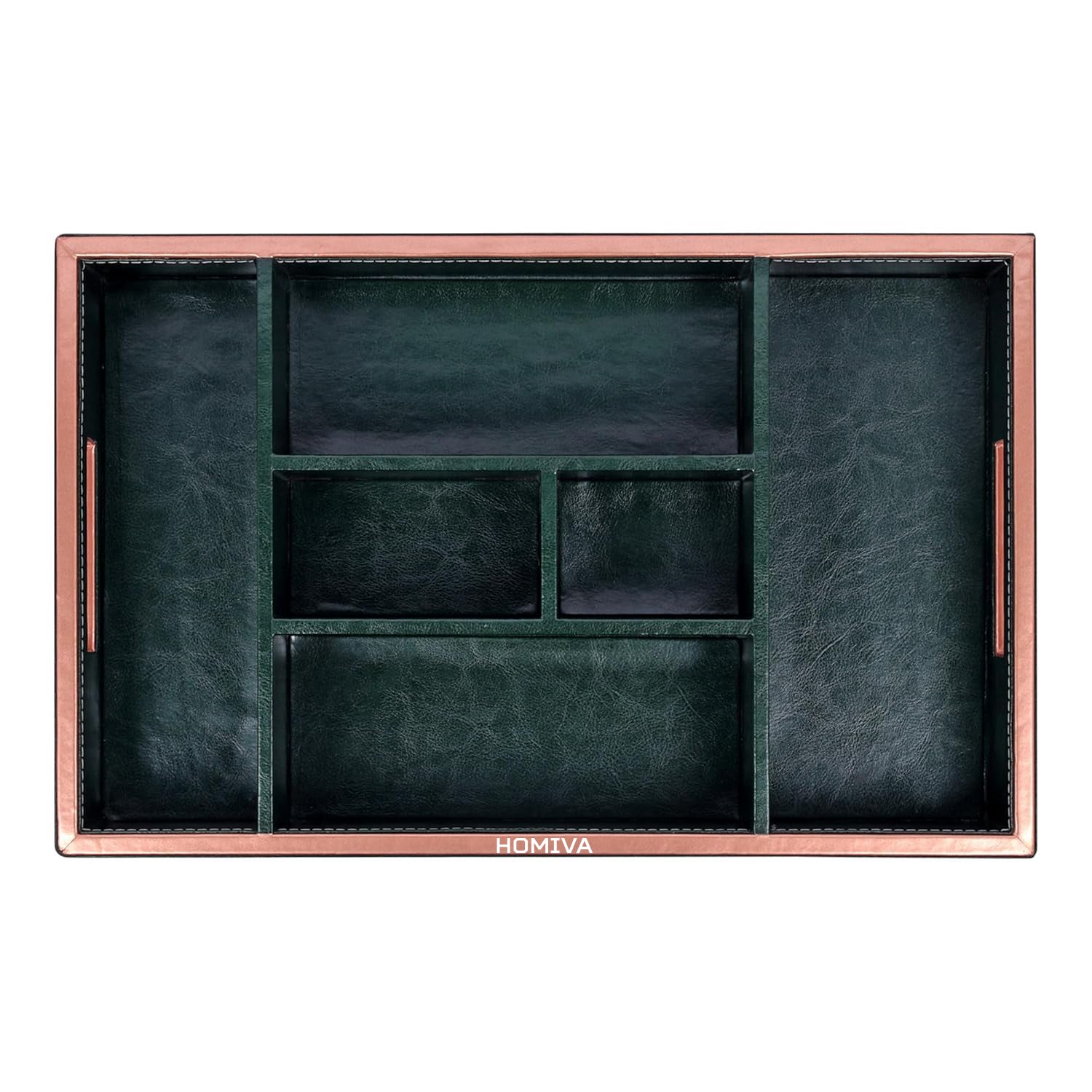 HOMIVA Elegant Leatherette Table Organizer – Multi-Compartment Desk Storage for Office, Home & Workspace – Clutter-Free Solution