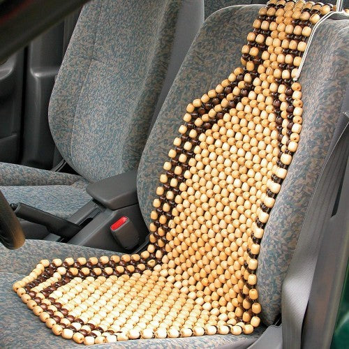 VOILA Wooden Beads Seat Cover for Car, Taxi/Cab, Office Chair etc