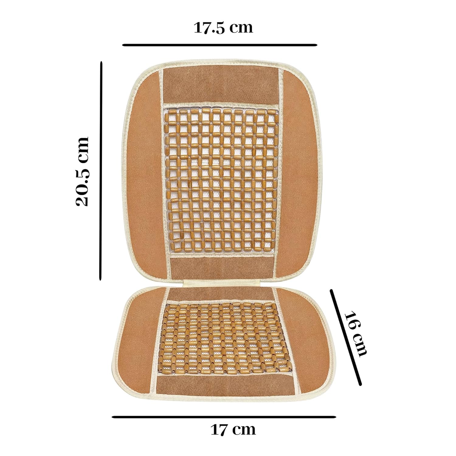VOILA Wooden Beads Velvet Seat Cover for Car Beige