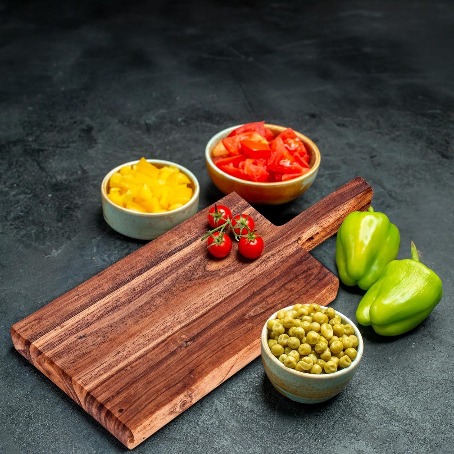 HOMIVA Premium Acacia Neem Wooden Chopping Board for Kitchen | Large Cutting Board for Meat, Vegetables & Cheese | Multipurpose Serving Tray & Food Prep Board