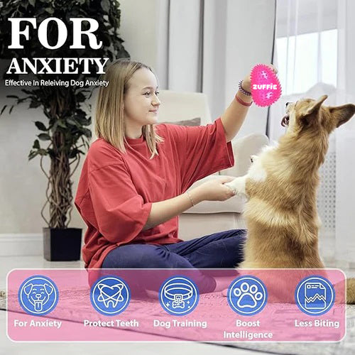 ZUFFIE Spiky Rubber Dog Toy, Durable and Chew-Resistant, Safe, Bouncy Fetch For Medium, Large & Extra Large Dogs