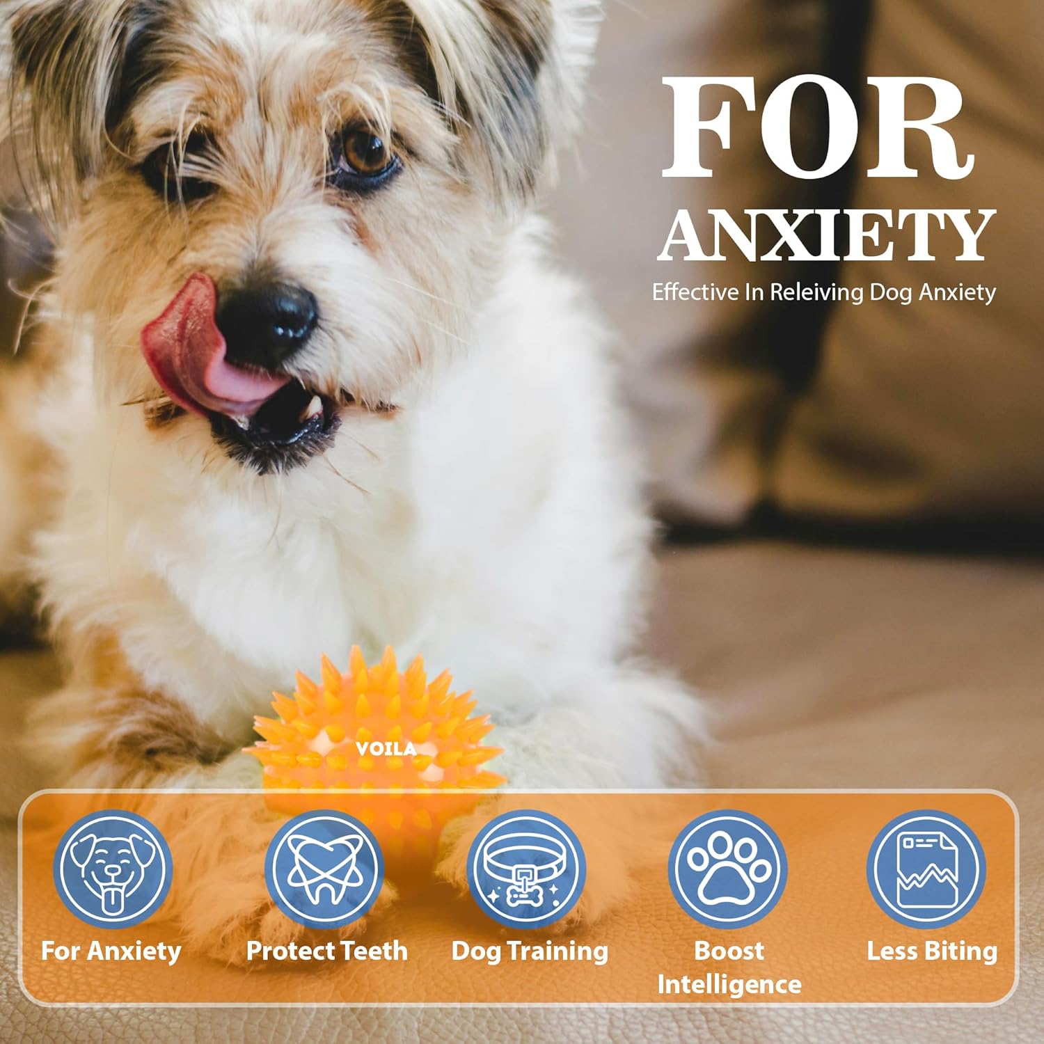 ZUFFIE Spiky Dog Toy Interactive, Durable Rubber Ball for Dogs, Safe, Chew-Resistant Toy, Perfect for Teething, Fetch, & Playtime