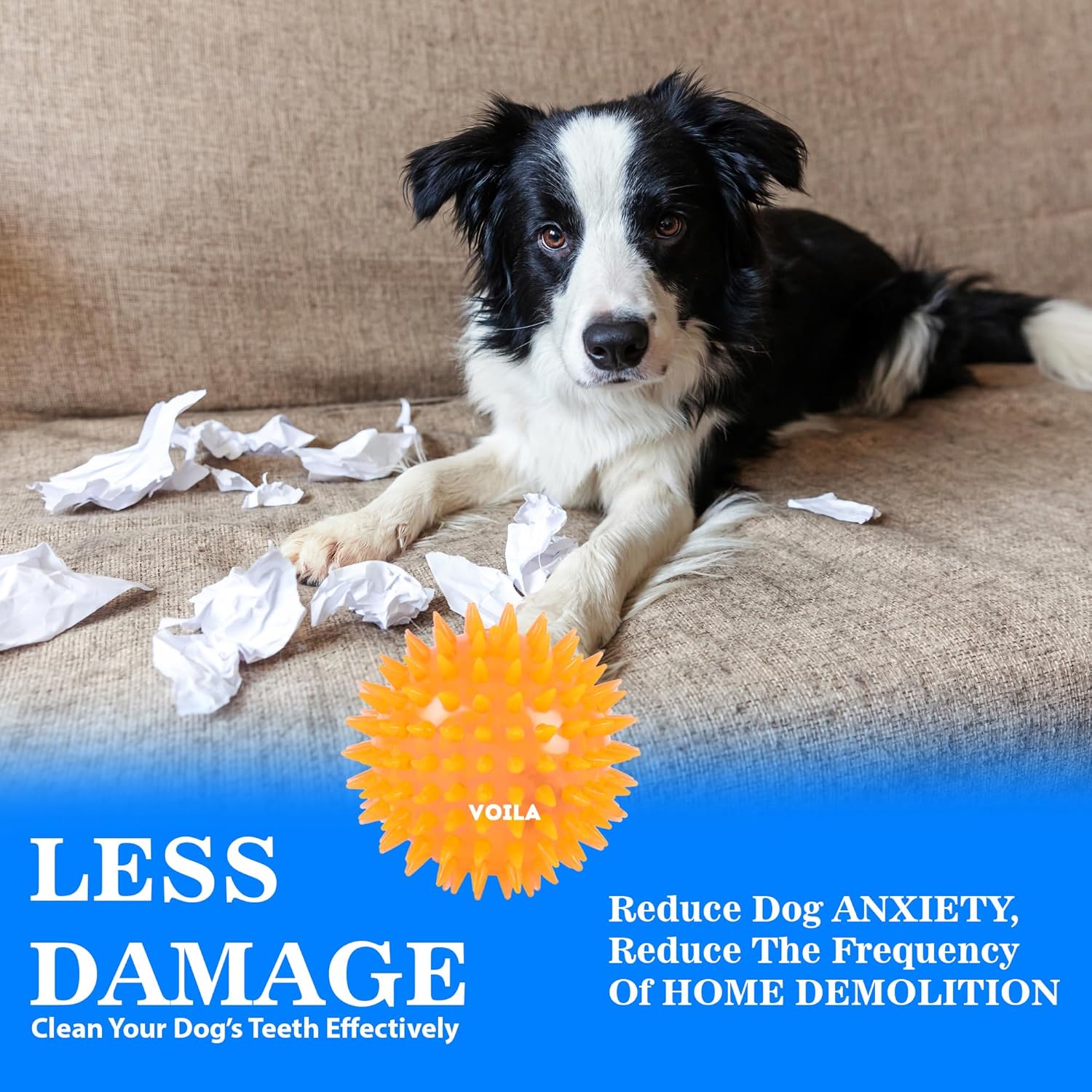 ZUFFIE Spiky Dog Toy Interactive, Durable Rubber Ball for Dogs, Safe, Chew-Resistant Toy, Perfect for Teething, Fetch, & Playtime