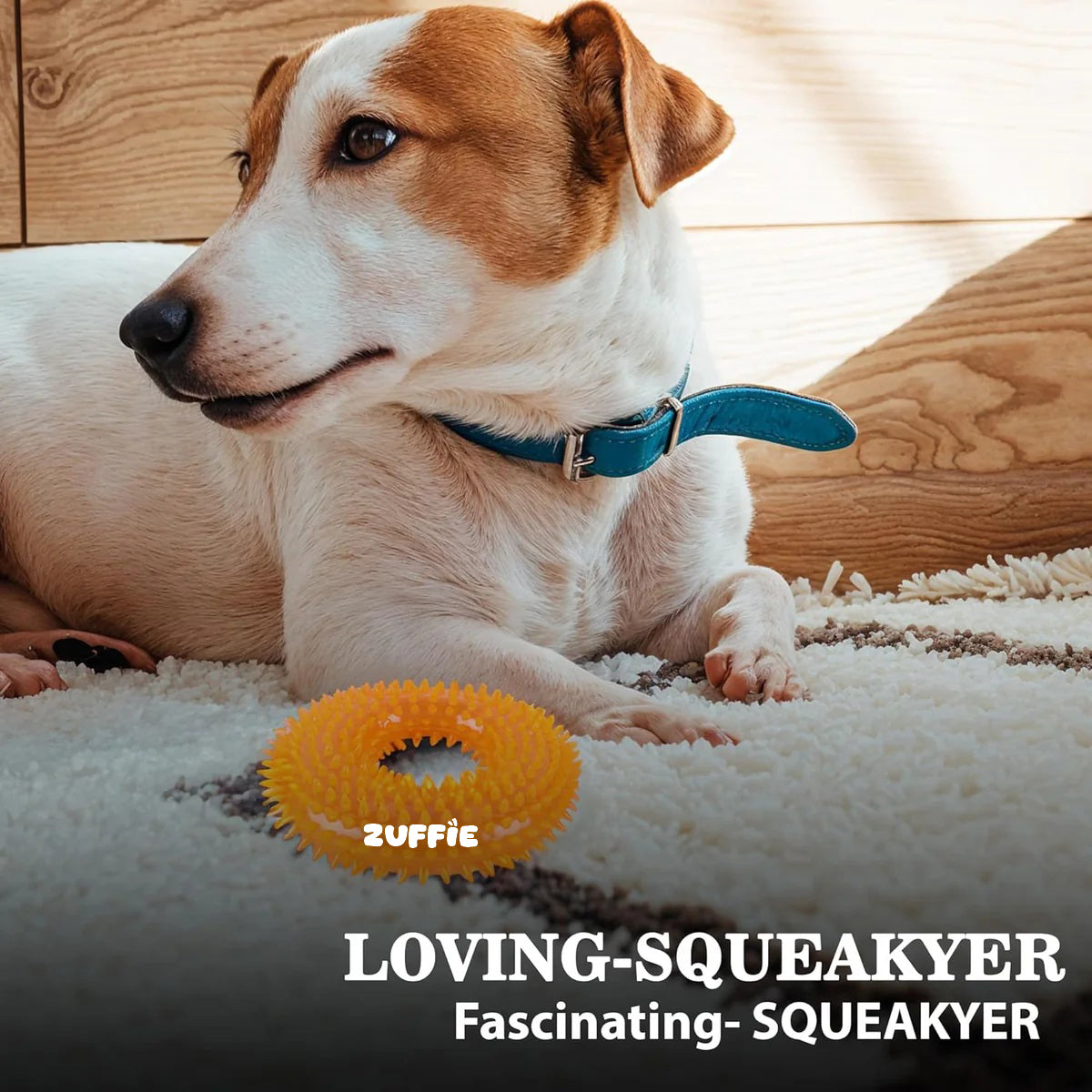 ZUFFIE Dog Spiky Ring Toy, Durable Chew Toy for Dogs, Soft & Safe Rubber Design, Fun Fetch Toy for Small, Medium & Large Breeds