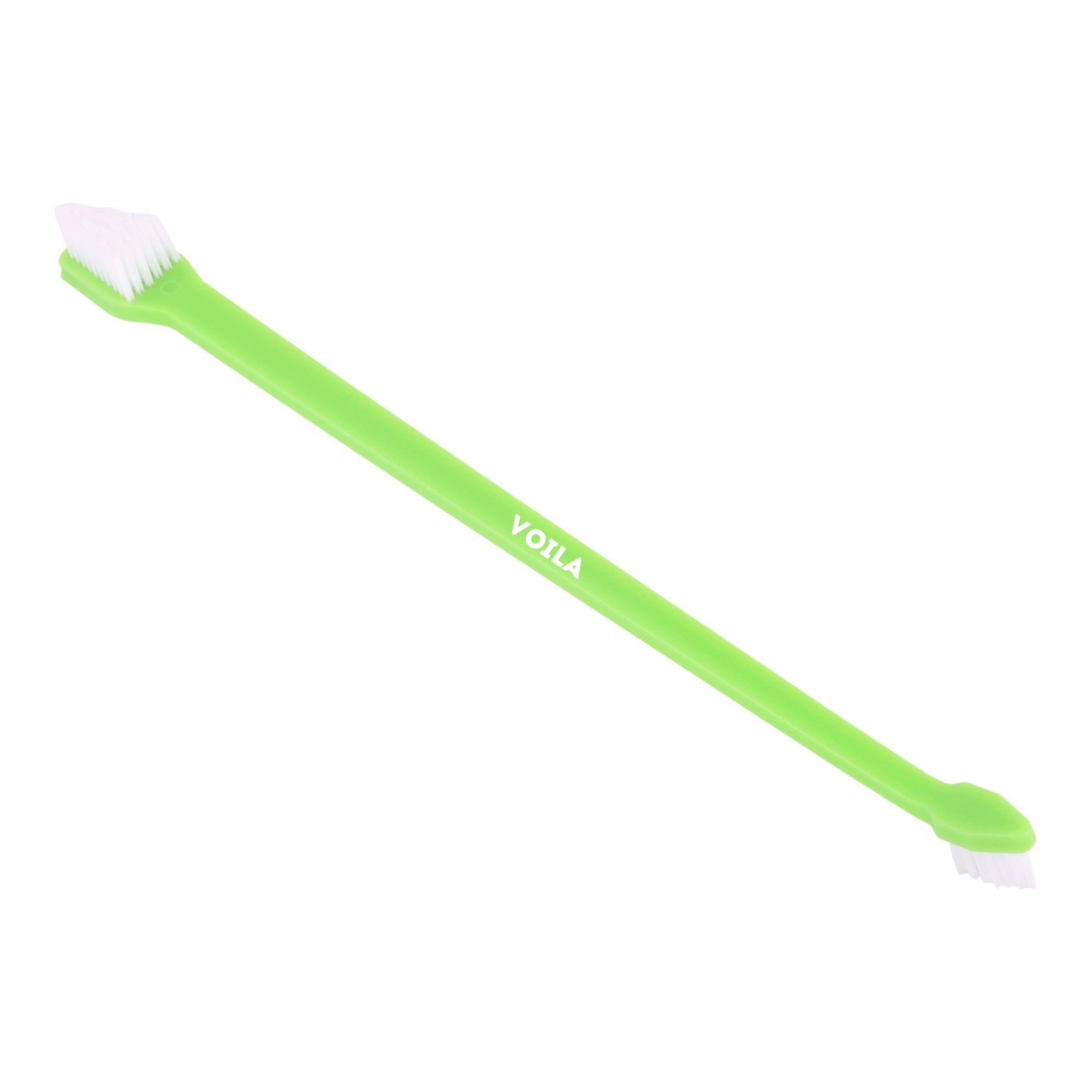ZUFFIE Dual-Ended Tooth Brush for Dogs with Premium Hard Bristles - Green