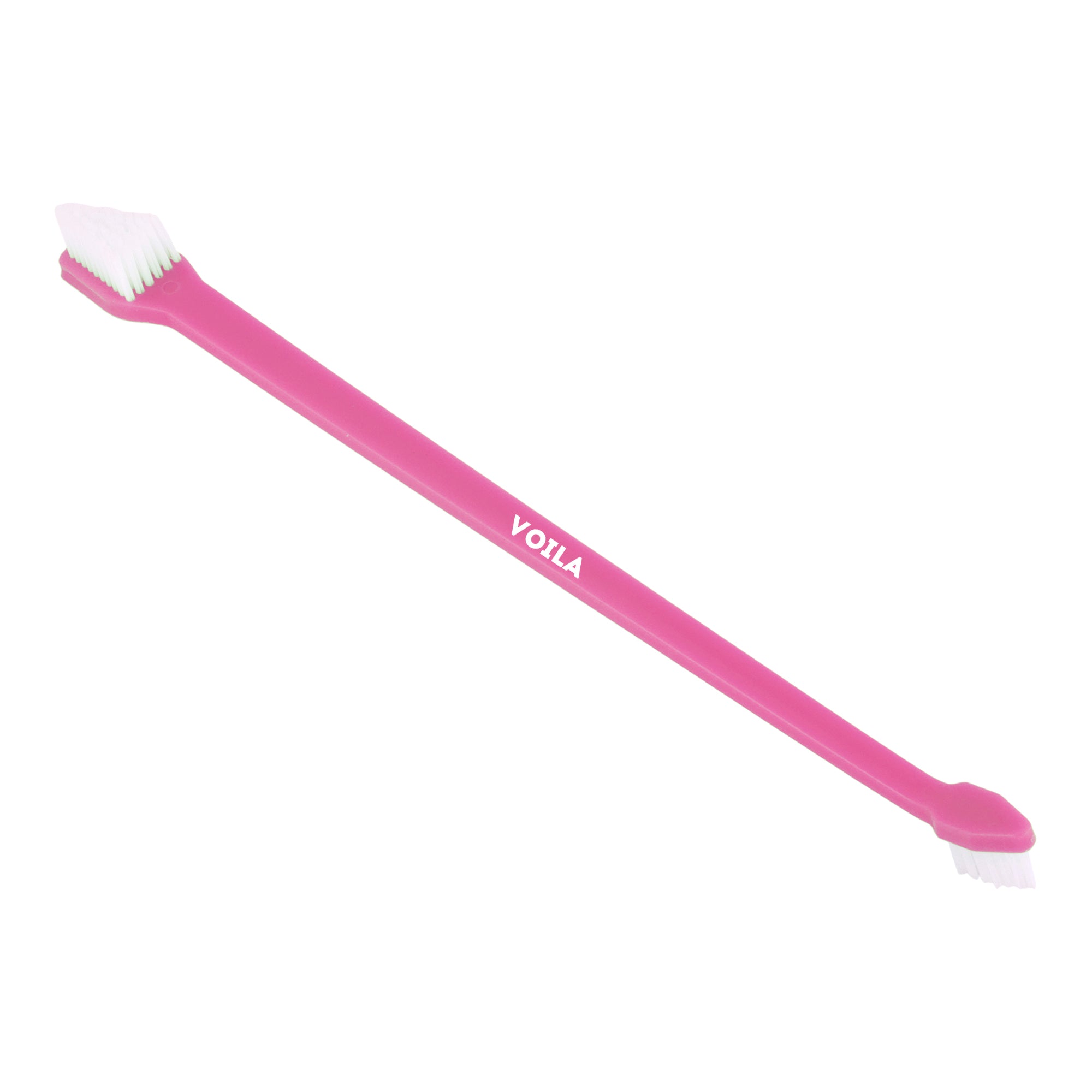 ZUFFIE Dual-Ended Tooth Brush for Dogs with Premium Hard Bristles - Pink