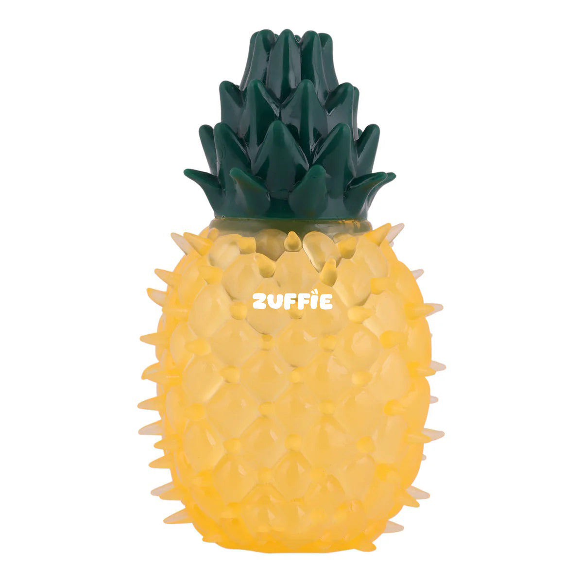 ZUFFIE Pineapple Dog Chew Toy – Squeaky, Spiky Toy for Small & Medium Breeds - Yellow