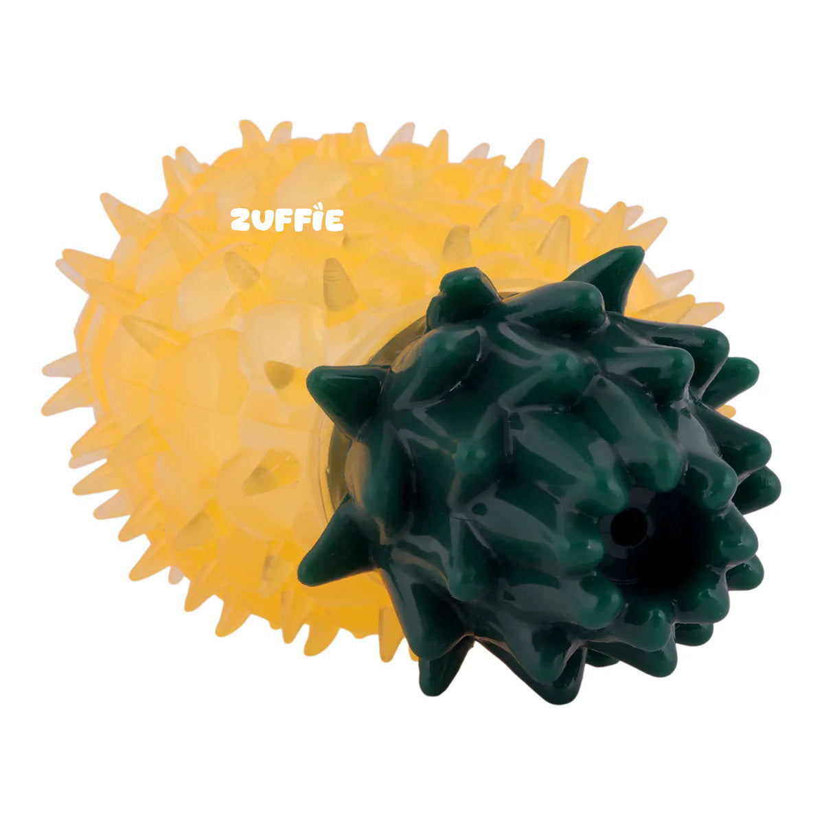 ZUFFIE Pineapple Dog Chew Toy – Squeaky, Spiky Toy for Small & Medium Breeds - Yellow