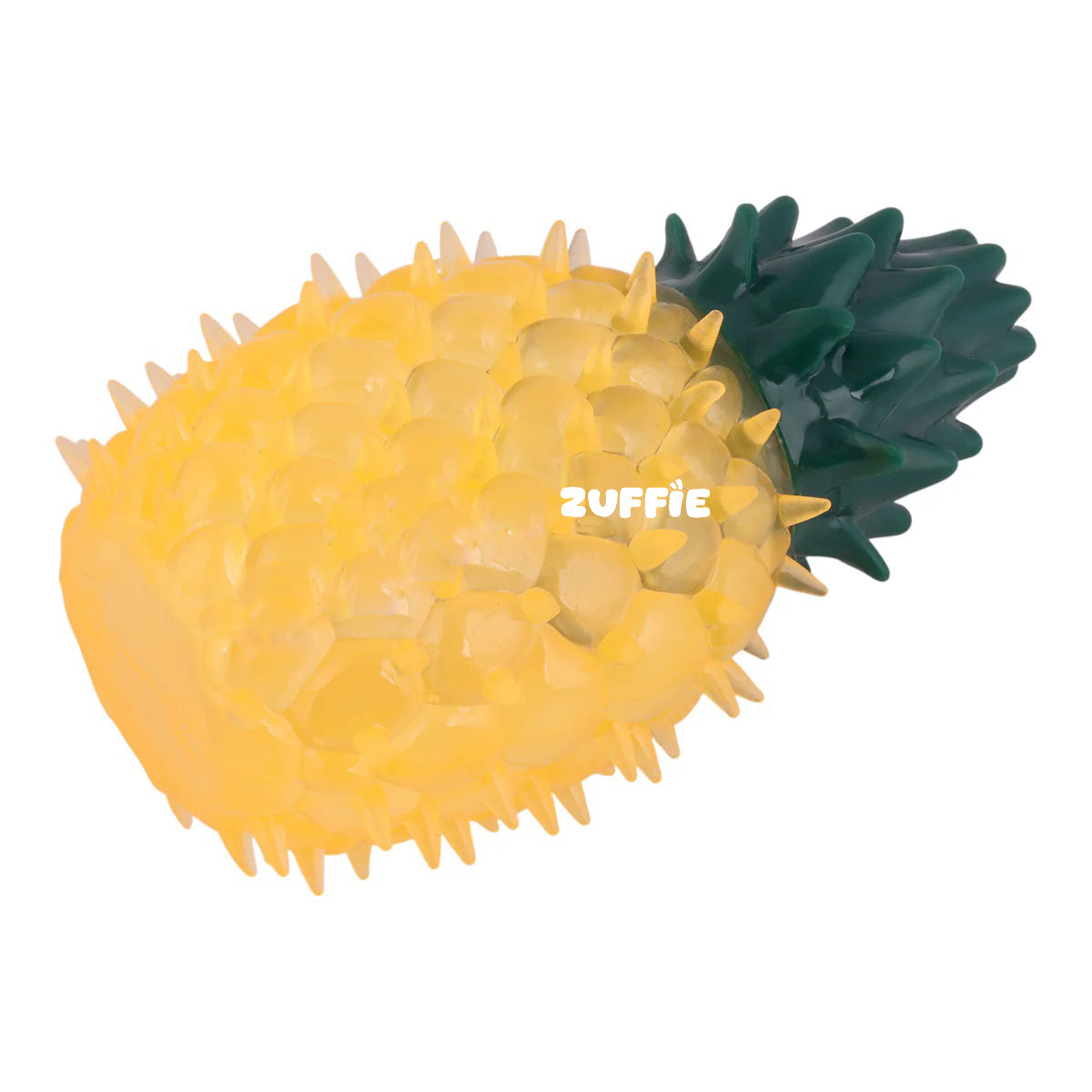 ZUFFIE Pineapple Dog Chew Toy – Squeaky, Spiky Toy for Small & Medium Breeds - Yellow