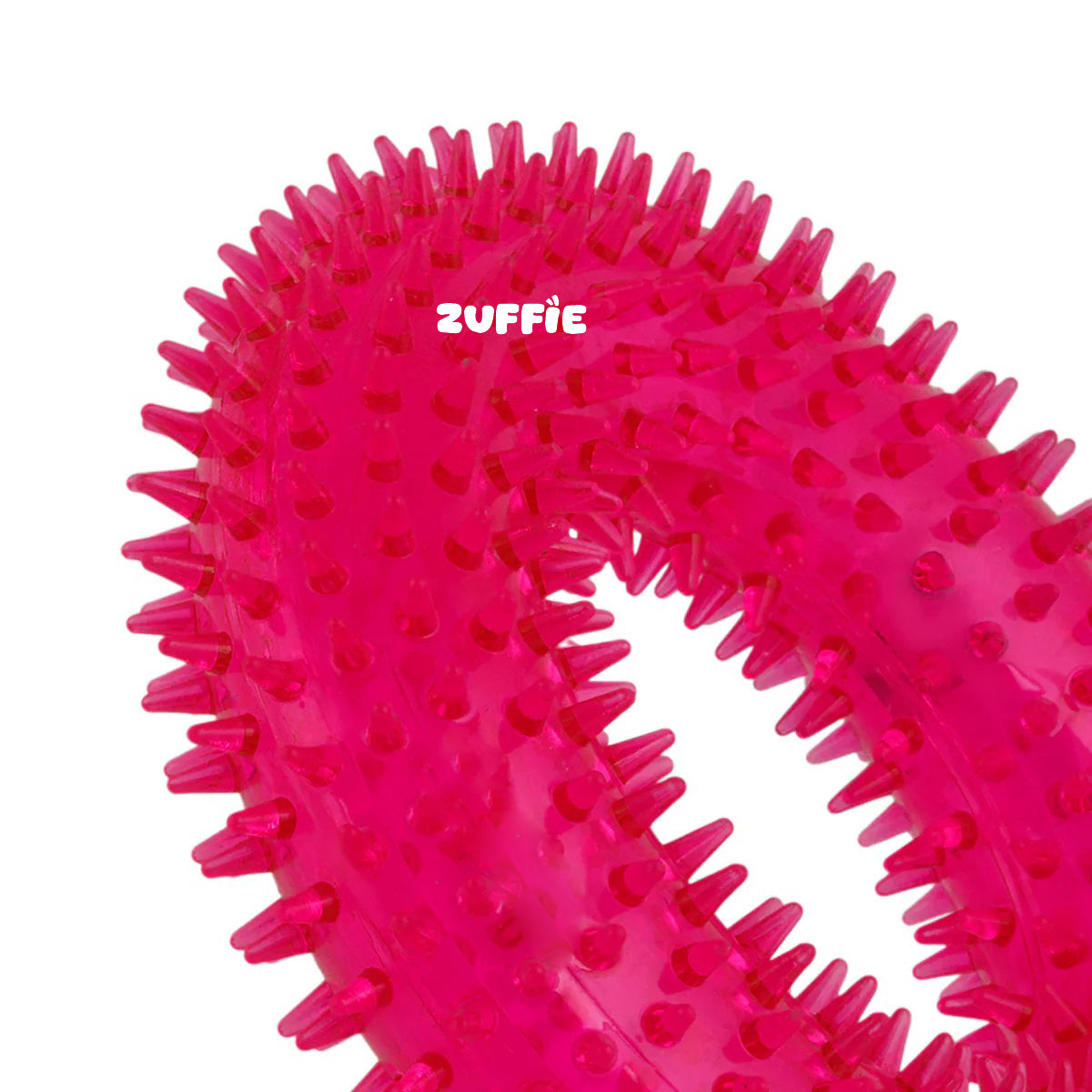 ZUFFIE Ring Shaped Dog Chew Toy – Spiked Toy for Small, Medium & Large Breeds- Magenta