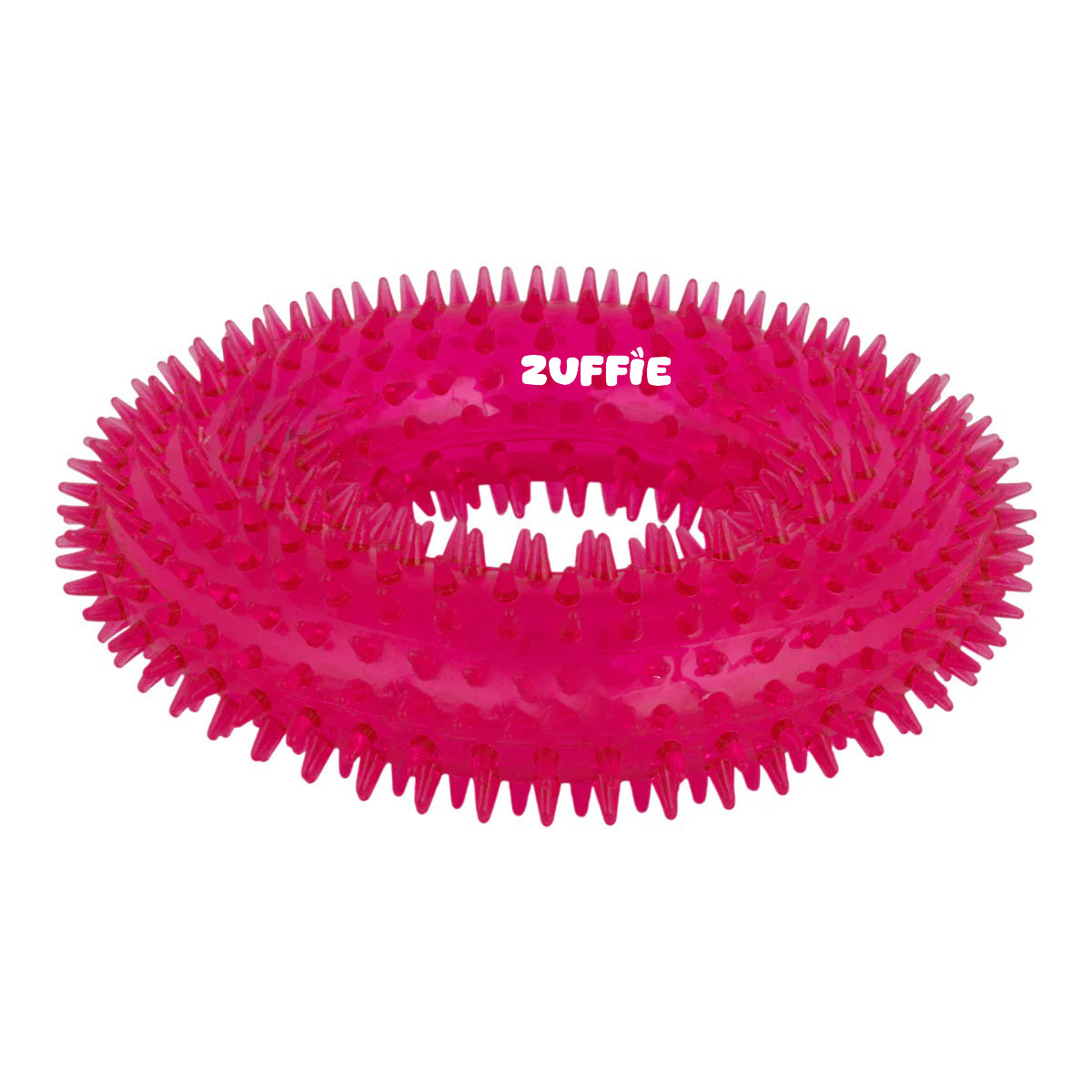 ZUFFIE Ring Shaped Dog Chew Toy – Spiked Toy for Small, Medium & Large Breeds- Magenta