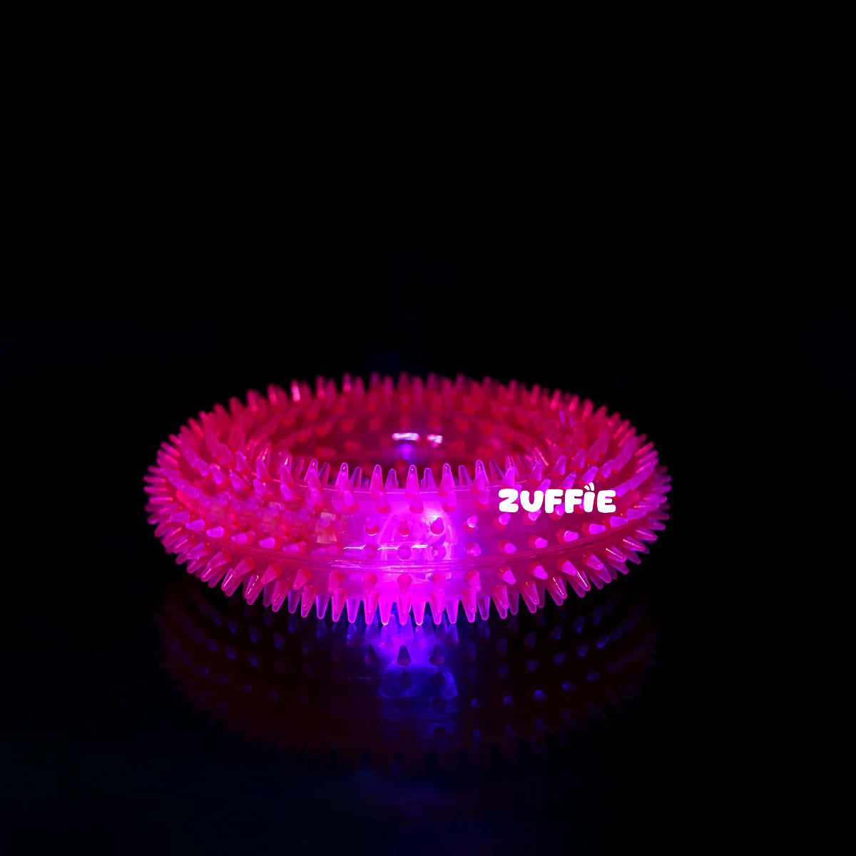 ZUFFIE Ring Shaped Dog Chew Toy – Spiked Toy for Small, Medium & Large Breeds- Magenta
