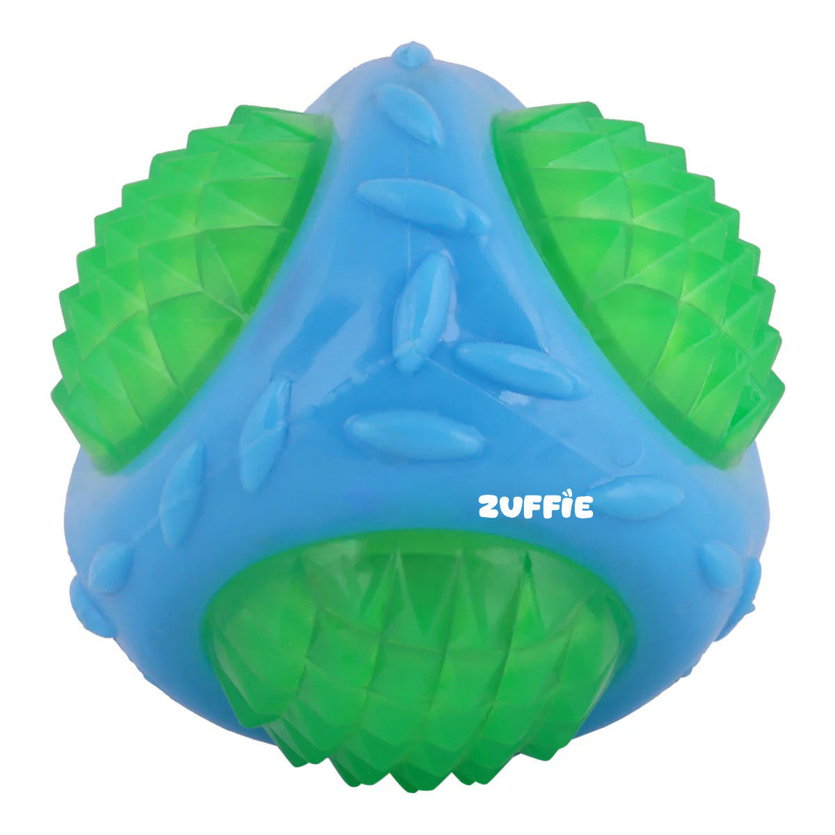 ZUFFIE Flashing Ball Dog Chew Toy for Small, Medium & Large Dogs - Green & SkyBlue