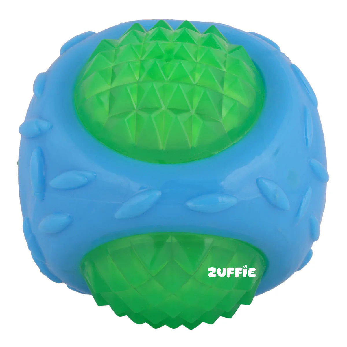 ZUFFIE Flashing Ball Dog Chew Toy for Small, Medium & Large Dogs - Green & SkyBlue