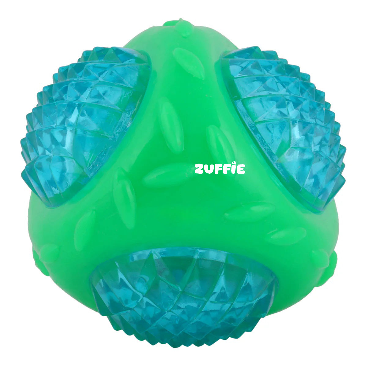 ZUFFIE Flashing Ball Dog Chew Toy for Small, Medium & Large Dogs - Green & Blue