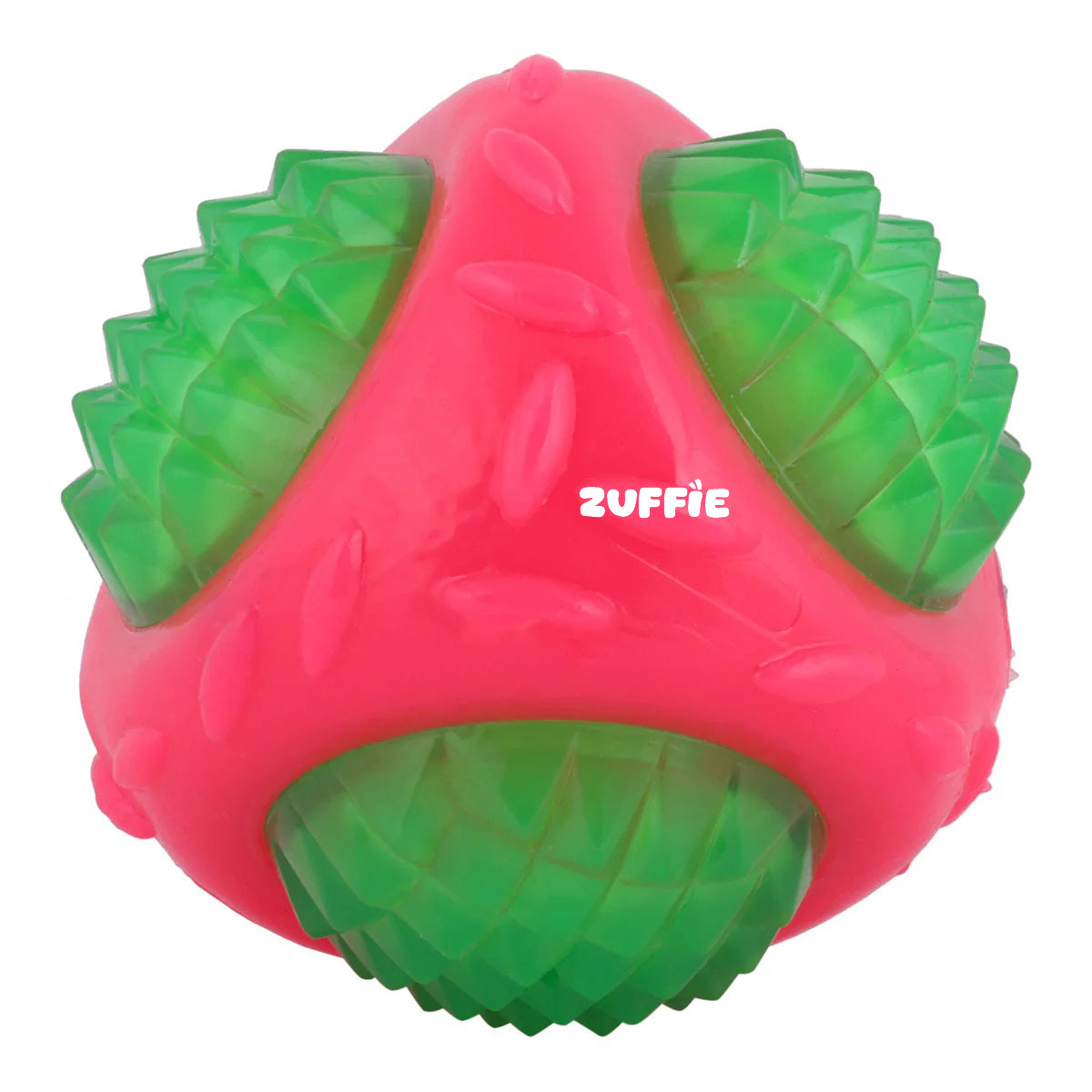 ZUFFIE Flashing Ball Dog Chew Toy for Small, Medium & Large Dogs - Green & Pink
